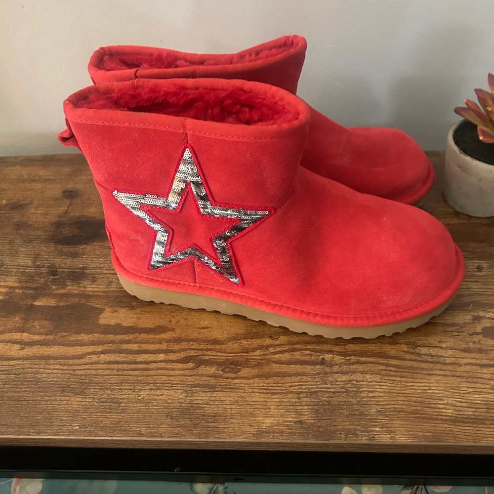 UGG Red Mini Star Boots